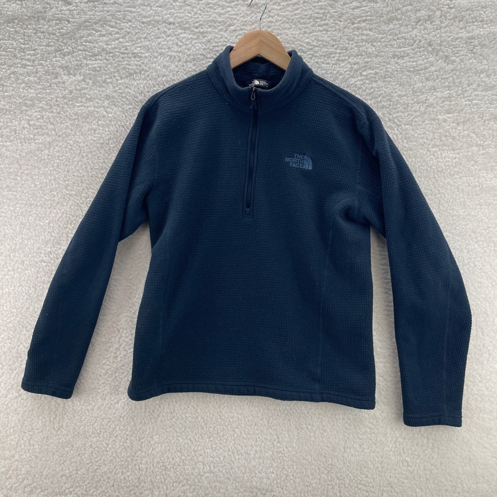 The North Face Jacket Mens M Blue Grid Fleece 1/4 Zip Pullover Gorpcore Outdoor
